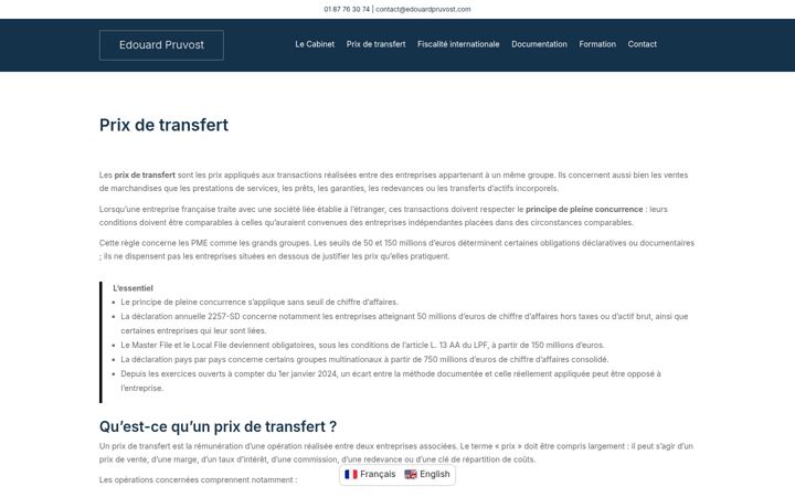 Screenshot of edouardpruvost.com