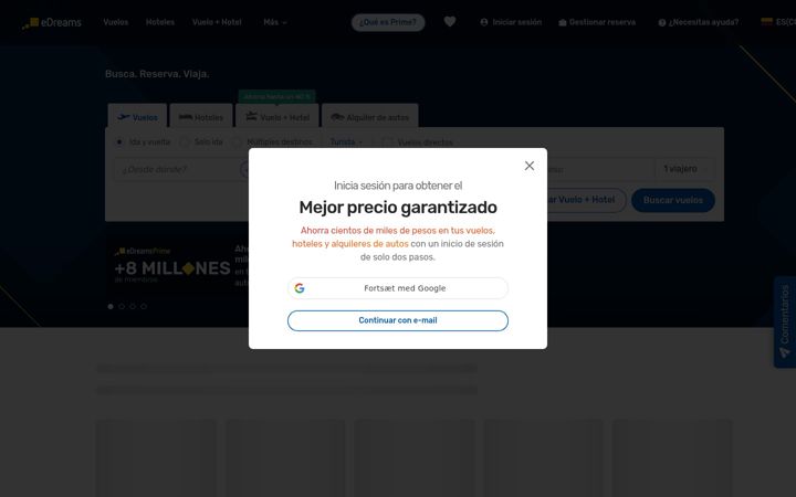 Screenshot of edreams.com.co
