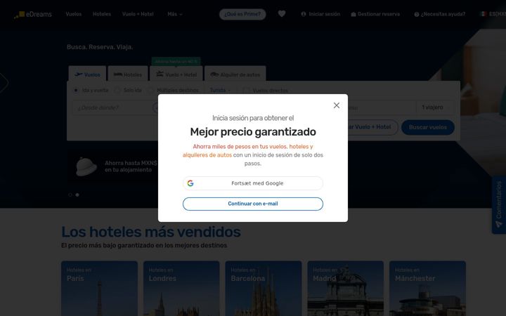 Screenshot of edreams.com.mx