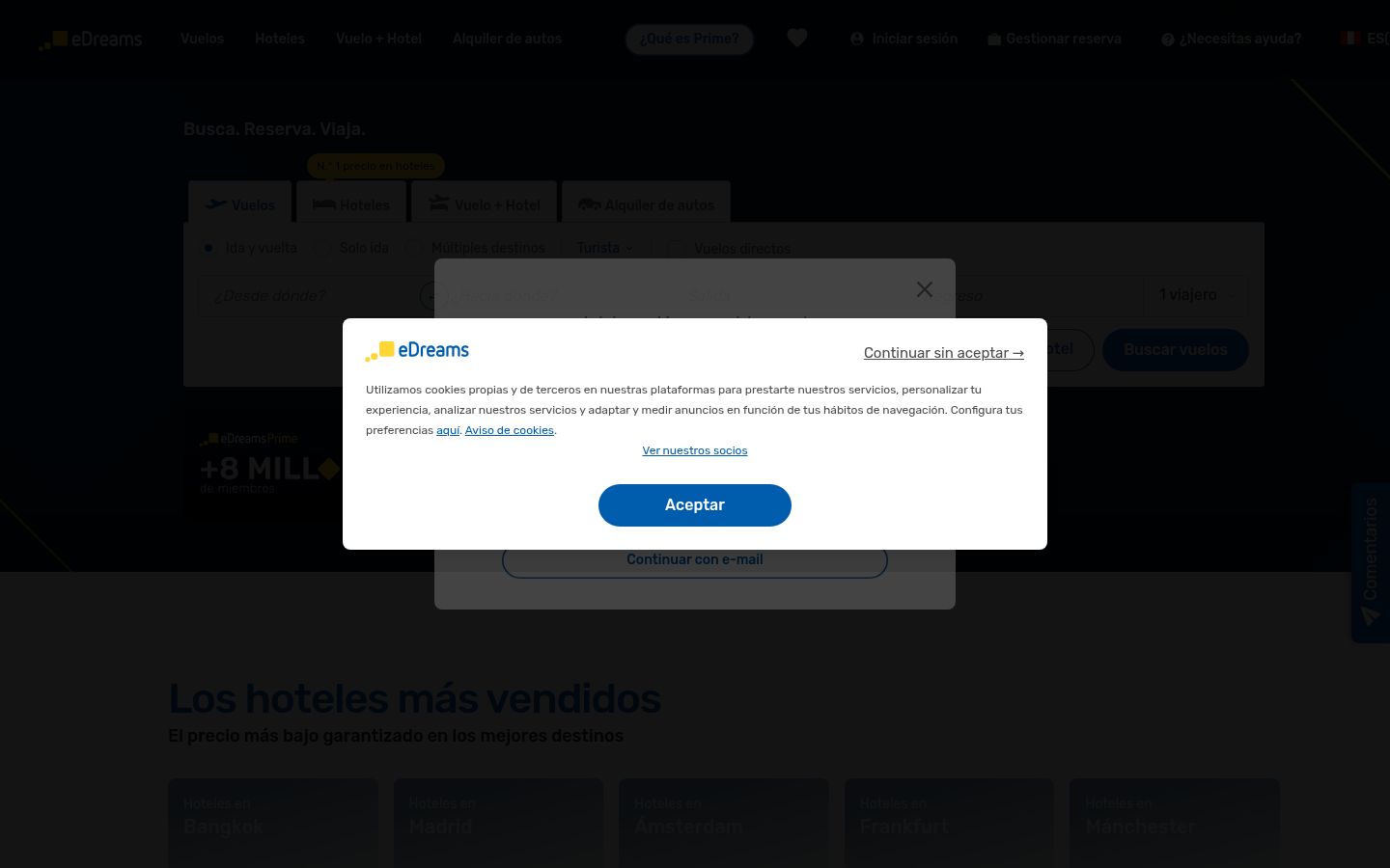 Screenshot van de toestemmingsbanner zoals getoond vóór enige interactie