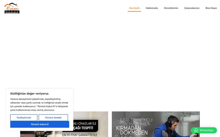 Screenshot of edremitevimdekor.com