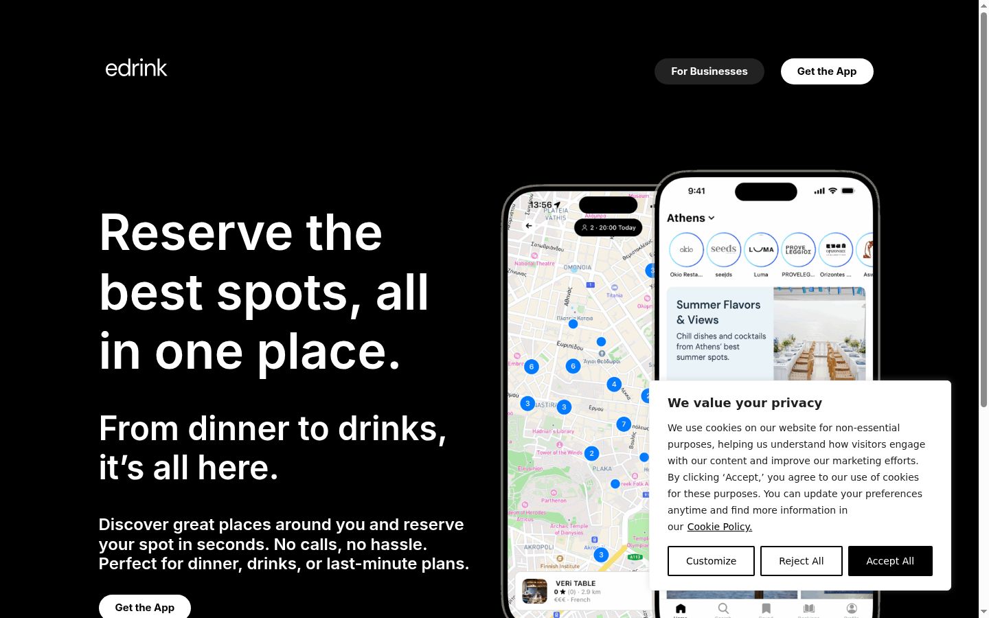Screenshot of the consent banner shown before any interaction