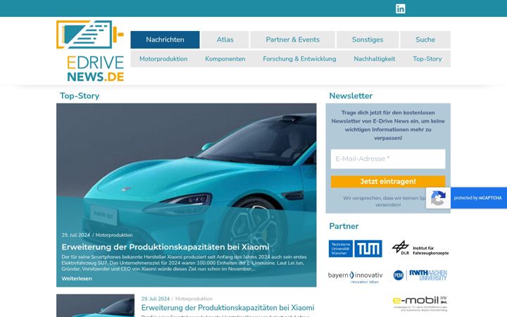Ekrano kopija edrive-news.rwth-aachen.de