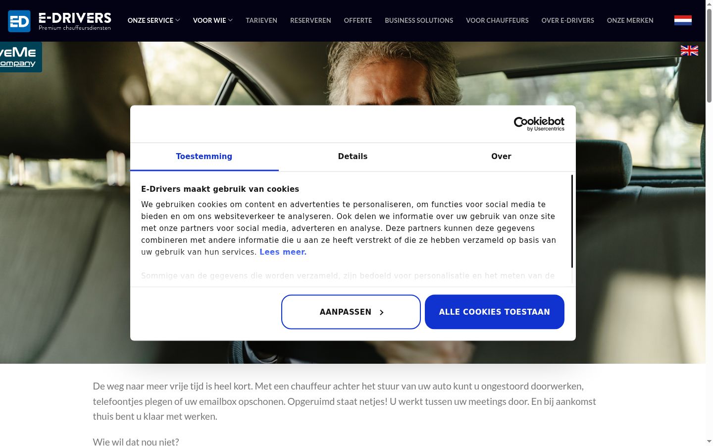 Screenshot del banner di consenso mostrato prima di qualsiasi interazione