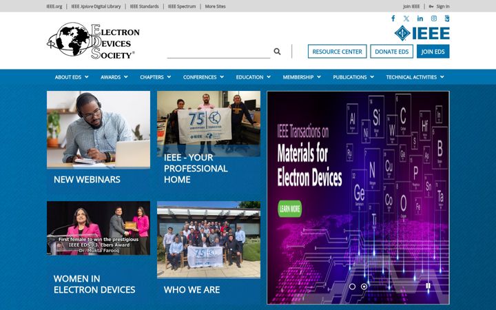 Captura de ecrã de eds.ieee.org