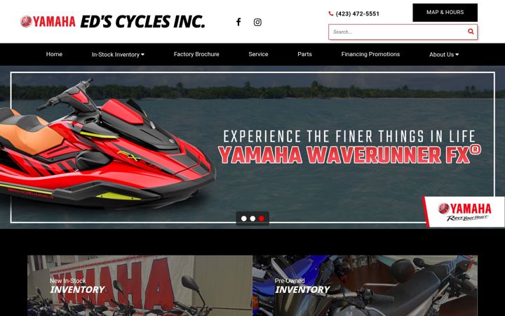 Screenshot of edscyclesyamaha.com