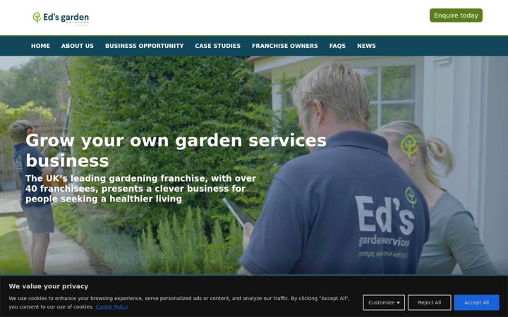 Snimka zaslona za edsgardenbusinessfranchise.co.uk