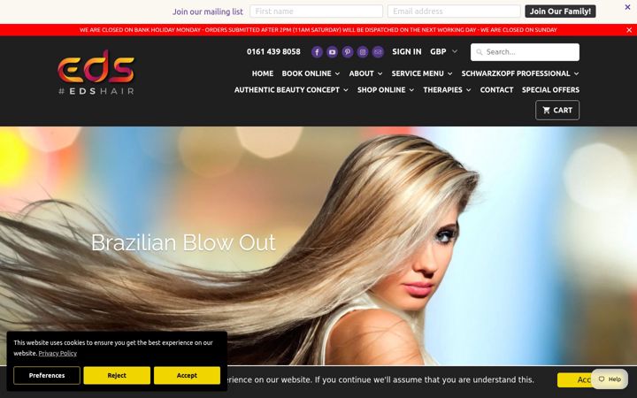 Screenshot of edshair.co.uk