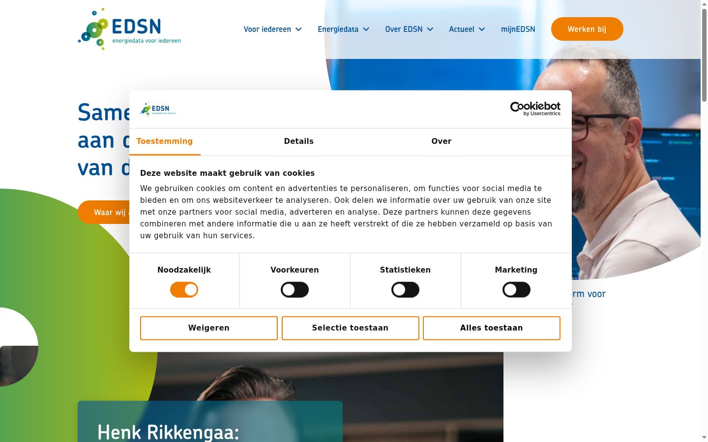 Snimka zaslona bannera za privolu prikazanog prije bilo kakve interakcije
