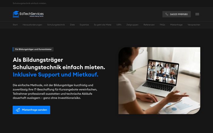 Screenshot of edtech-services.de