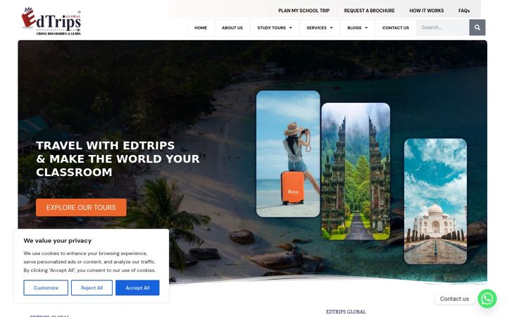 Screenshot of edtripsglobal.com