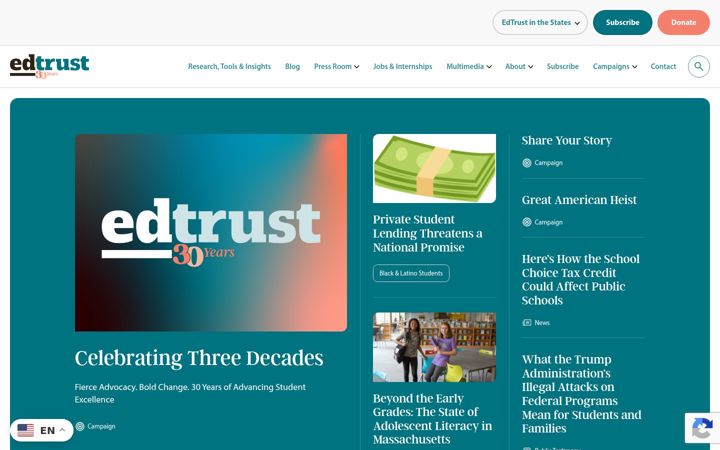 Screenshot of edtrust.org