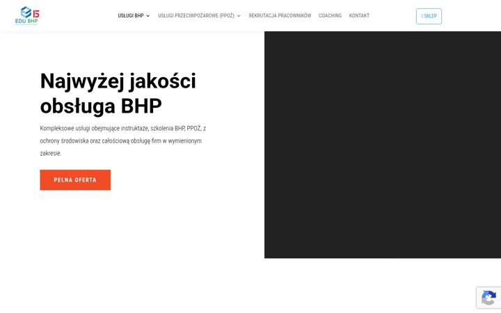 Kuvakaappaus sivustosta edu-bhp.pl