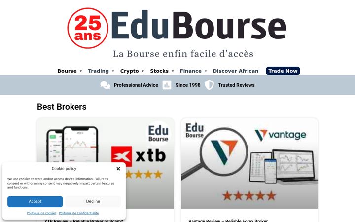 Screenshot of edubourse.com