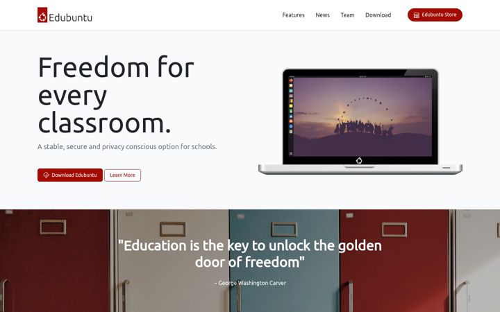 Screenshot of edubuntu.org
