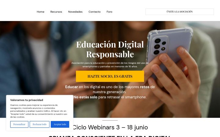 Screenshot of educaciondigitalresponsable.org