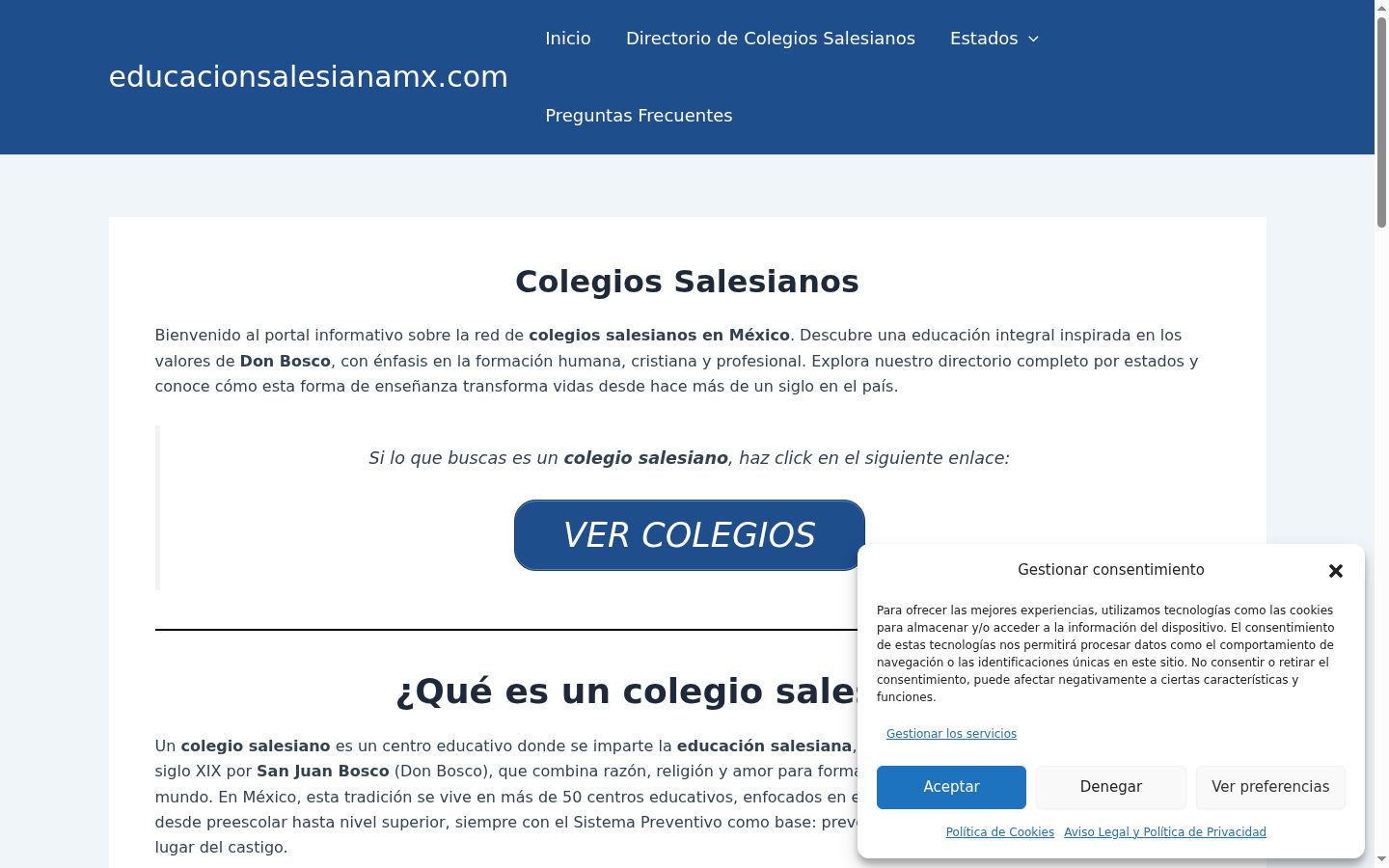 Screenshot del banner di consenso mostrato prima di qualsiasi interazione