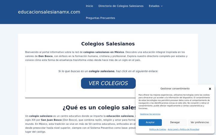 Screenshot of educacionsalesianamx.com