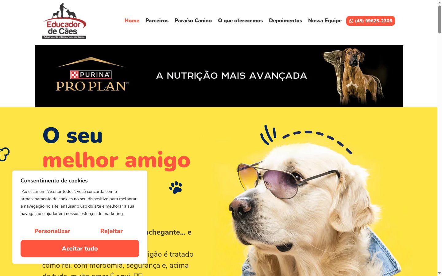 Screenshot del banner di consenso mostrato prima di qualsiasi interazione