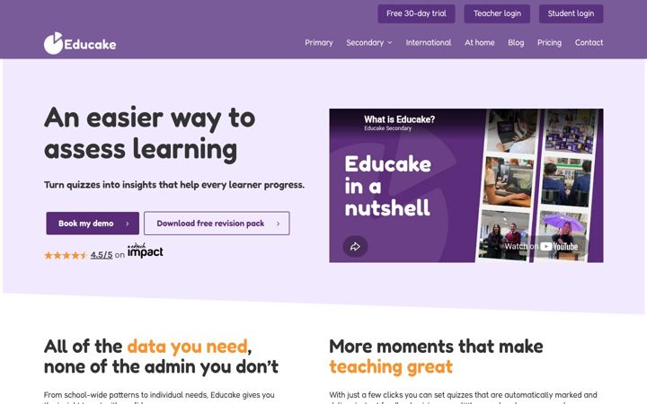 Screenshot of educake.co.uk