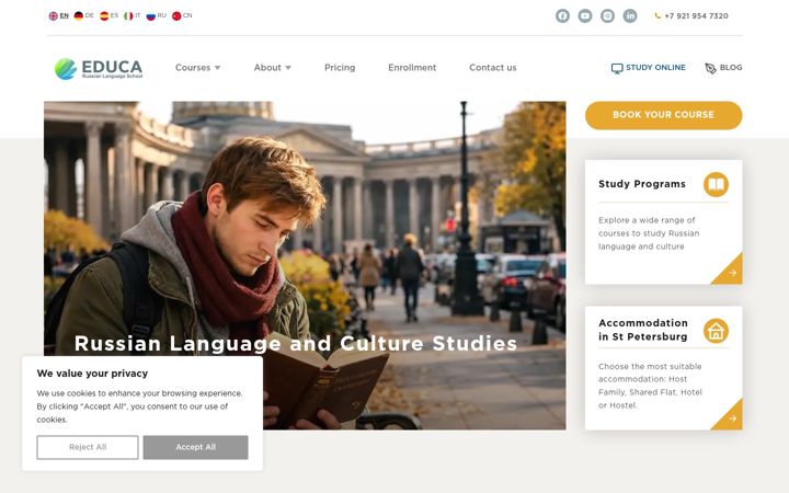 Screenshot of educalanguageschool.com