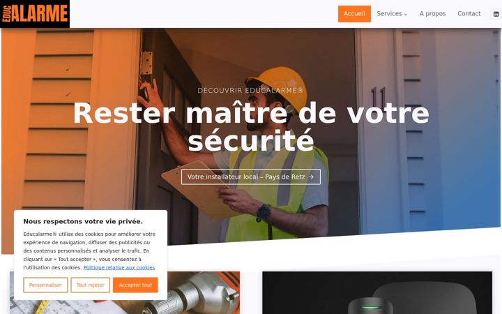 Screenshot of educalarme.fr