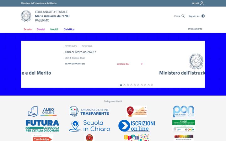 Screenshot von educandatomariadelaide.it