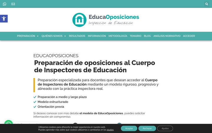 Screenshot of educaoposiciones.es