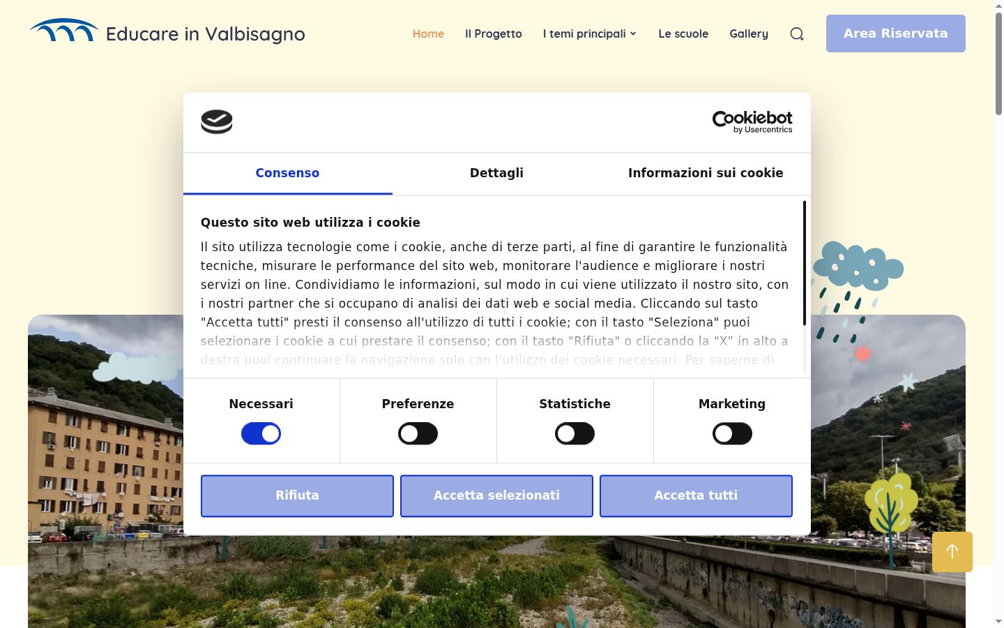 Screenshot of the consent banner shown before any interaction