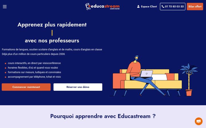 Screenshot of educastream.com
