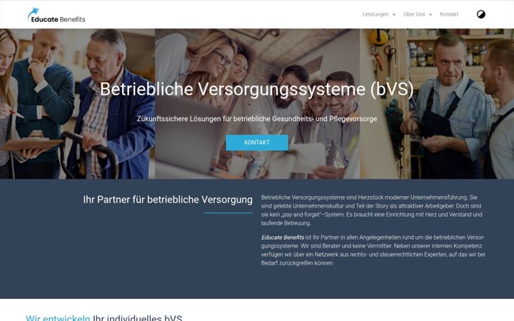 Screenshot of educate-benefits.de