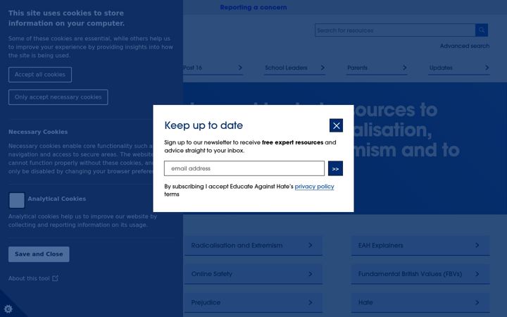Screenshot of educateagainsthate.com