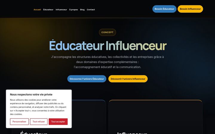 Screenshot of educateurinfluenceur.fr