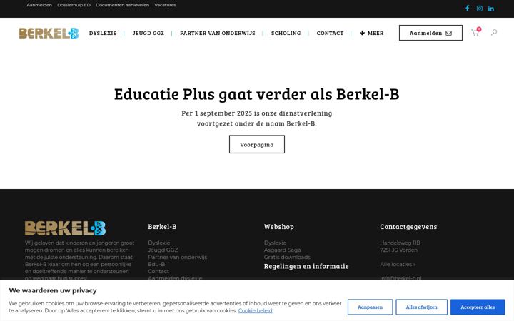 Skærmbillede af educatie-plus.nl