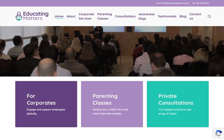 Screenshot του educatingmatters.co.uk