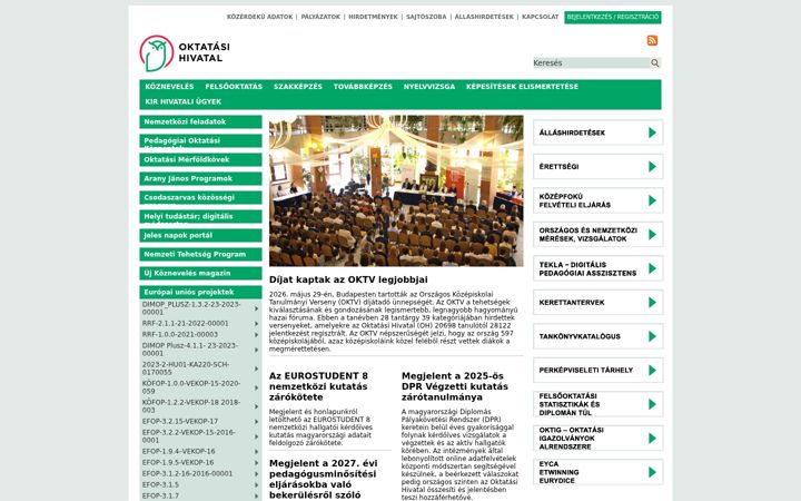 Screenshot of educatio.hu
