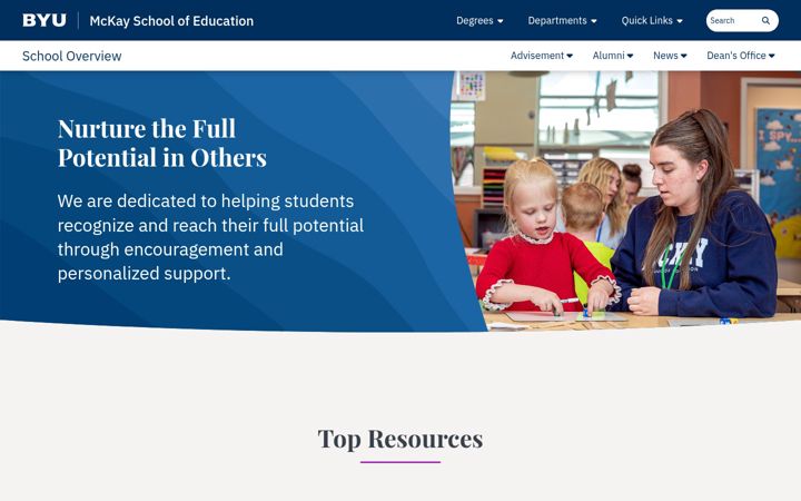 Screenshot of education.byu.edu