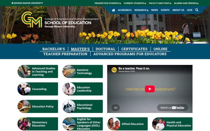 Screenshot of education.gmu.edu