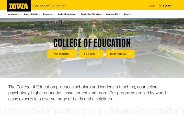 Screenshot of education.uiowa.edu