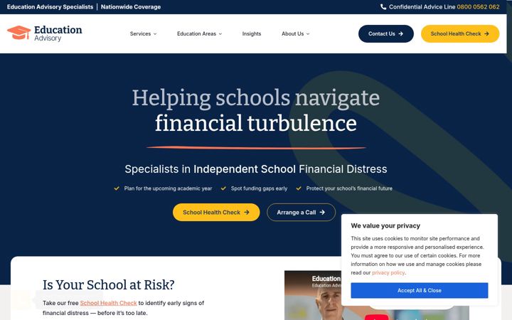 Screenshot του educationadvisory.org.uk