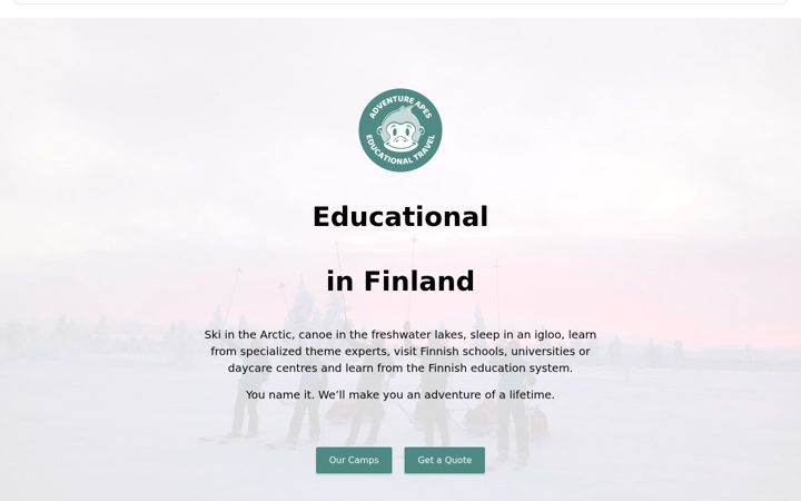 Screenshot of educationaltravel.fi
