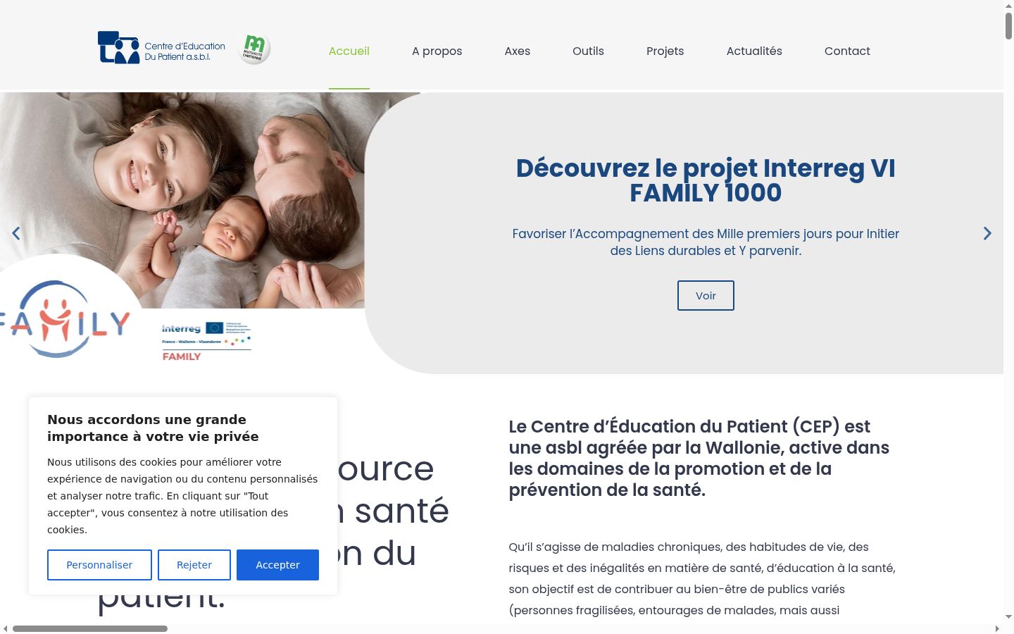 Screenshot del banner di consenso mostrato prima di qualsiasi interazione