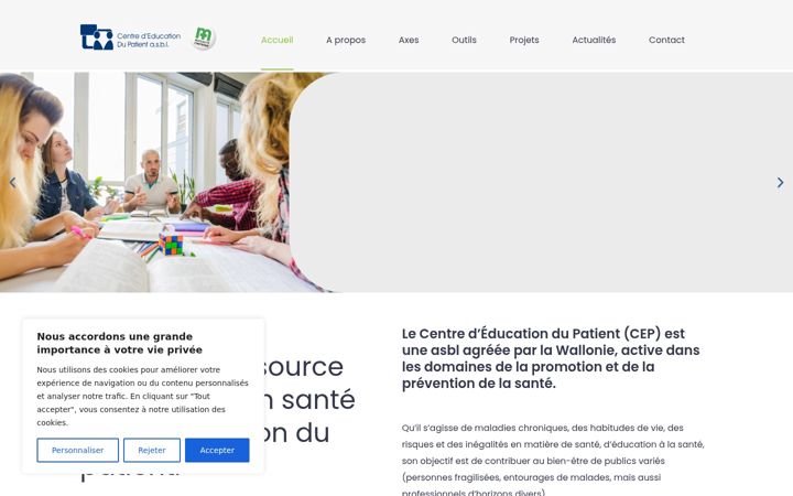 Screenshot of educationdupatient.be