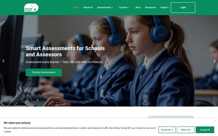 Screenshot of educationelephant.ie
