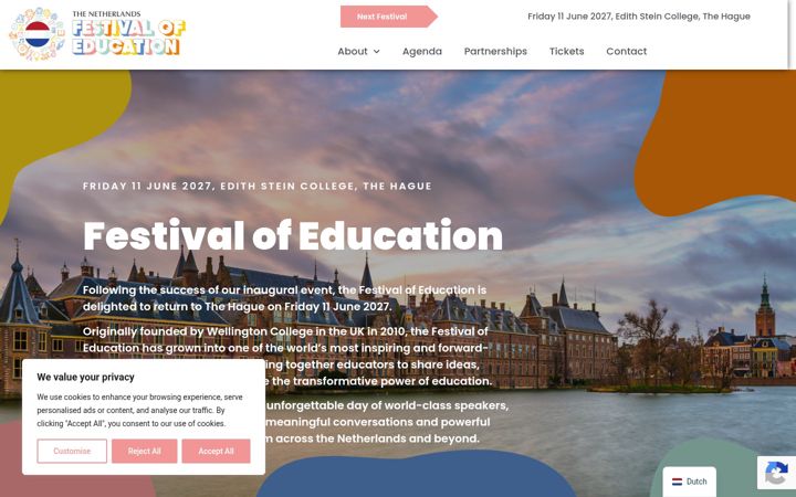 Skærmbillede af educationfest.nl