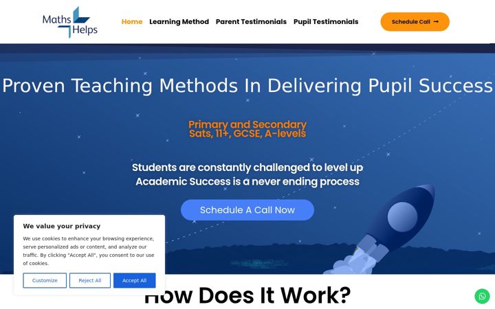 Posnetek zaslona educationhelps.co.uk