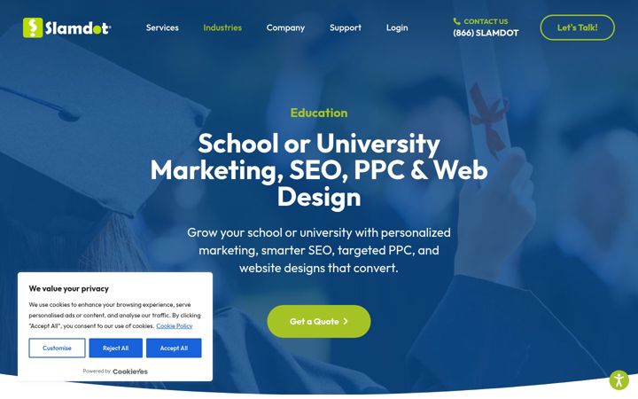 Screenshot of educationmarketing.com