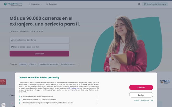 Screenshot of educations.es