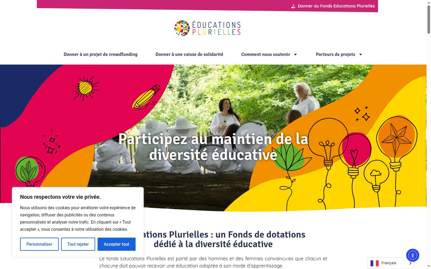 Screenshot del banner di consenso mostrato prima di qualsiasi interazione