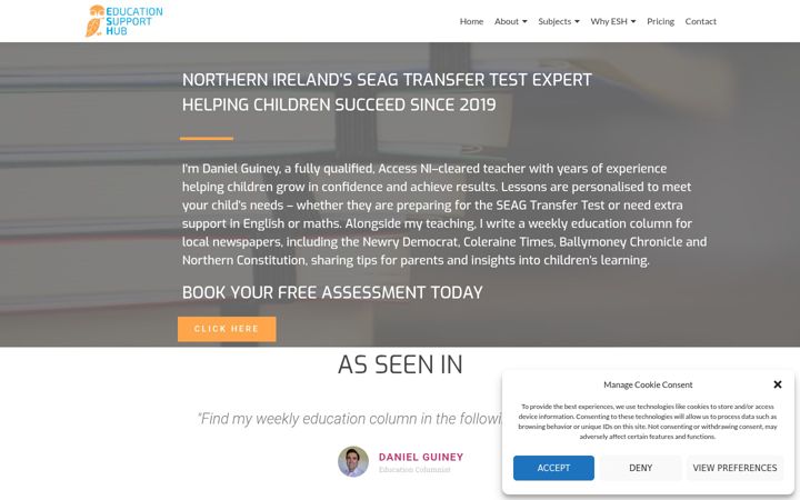 Screenshot of educationsupporthub.co.uk
